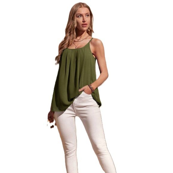 SHEIN Clasi Women'S Front Pleated Cami Top - Picture 1 of 4